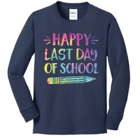 Happy Last Day Of School Tie Dye Cool Teacher Hello Summer Kids Long Sleeve Shirt