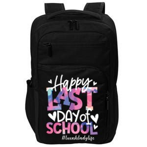 Happy Last Day Of School Tie Dye Lunch Lady Life Summer Gift Impact Tech Backpack