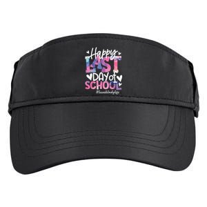 Happy Last Day Of School Tie Dye Lunch Lady Life Summer Gift Adult Drive Performance Visor