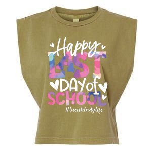 Happy Last Day Of School Tie Dye Lunch Lady Life Summer Gift Garment-Dyed Women's Muscle Tee