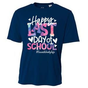 Happy Last Day Of School Tie Dye Lunch Lady Life Summer Gift Cooling Performance Crew T-Shirt