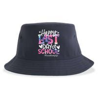 Happy Last Day Of School Tie Dye Lunch Lady Life Summer Gift Sustainable Bucket Hat