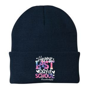 Happy Last Day Of School Tie Dye Lunch Lady Life Summer Gift Knit Cap Winter Beanie