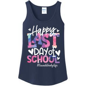 Happy Last Day Of School Tie Dye Lunch Lady Life Summer Gift Ladies Essential Tank