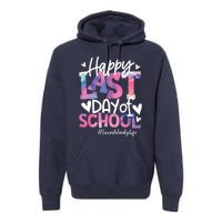 Happy Last Day Of School Tie Dye Lunch Lady Life Summer Gift Premium Hoodie