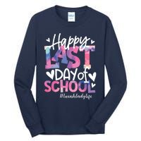 Happy Last Day Of School Tie Dye Lunch Lady Life Summer Gift Tall Long Sleeve T-Shirt