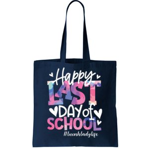 Happy Last Day Of School Tie Dye Lunch Lady Life Summer Gift Tote Bag