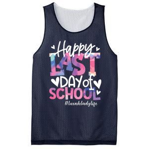 Happy Last Day Of School Tie Dye Lunch Lady Life Summer Gift Mesh Reversible Basketball Jersey Tank