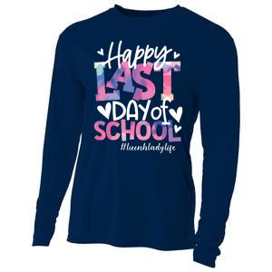 Happy Last Day Of School Tie Dye Lunch Lady Life Summer Gift Cooling Performance Long Sleeve Crew