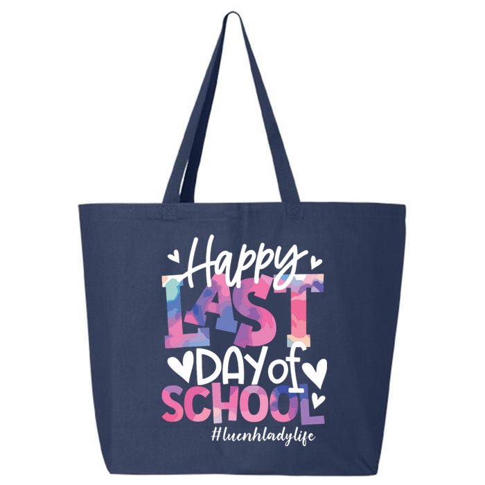 Happy Last Day Of School Tie Dye Lunch Lady Life Summer Gift 25L Jumbo Tote