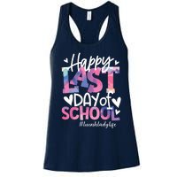 Happy Last Day Of School Tie Dye Lunch Lady Life Summer Gift Women's Racerback Tank