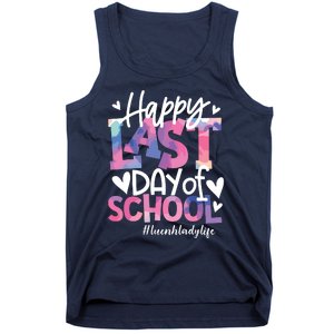 Happy Last Day Of School Tie Dye Lunch Lady Life Summer Gift Tank Top