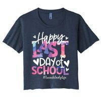 Happy Last Day Of School Tie Dye Lunch Lady Life Summer Gift Women's Crop Top Tee