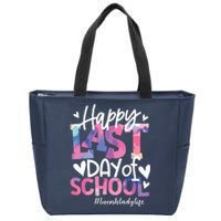 Happy Last Day Of School Tie Dye Lunch Lady Life Summer Gift Zip Tote Bag