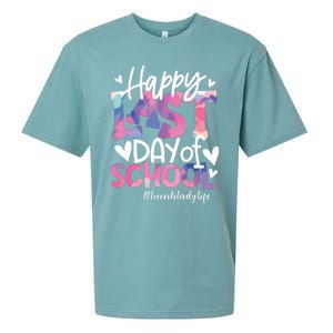 Happy Last Day Of School Tie Dye Lunch Lady Life Summer Gift Sueded Cloud Jersey T-Shirt