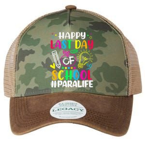 Happy Last Day Of School Para Life Teacher Lover Summer Legacy Tie Dye Trucker Hat