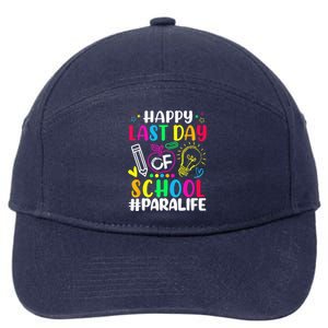 Happy Last Day Of School Para Life Teacher Lover Summer 7-Panel Snapback Hat