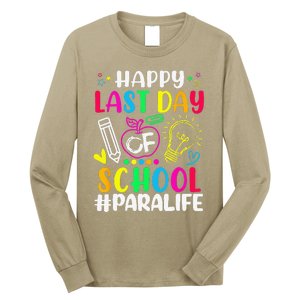 Happy Last Day Of School Para Life Teacher Lover Summer Long Sleeve Shirt