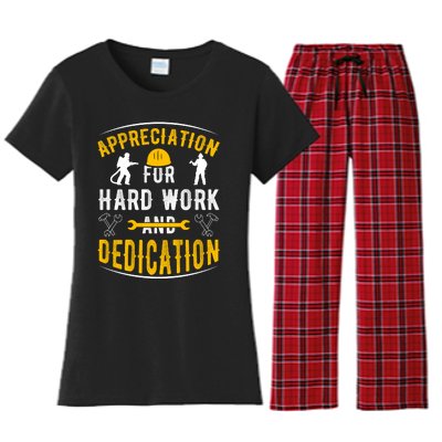 Happy Labour Day 2024 Appreciation For Hard Work And Dedication Women's Flannel Pajama Set