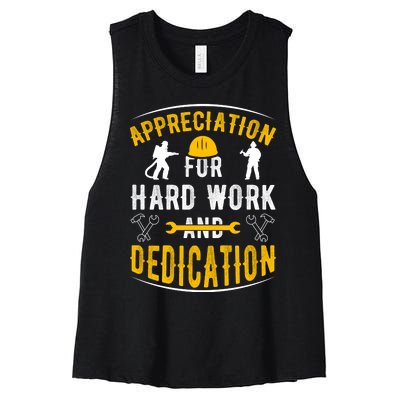 Happy Labour Day 2024 Appreciation For Hard Work And Dedication Women's Racerback Cropped Tank