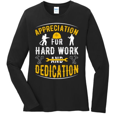 Happy Labour Day 2024 Appreciation For Hard Work And Dedication Ladies Long Sleeve Shirt