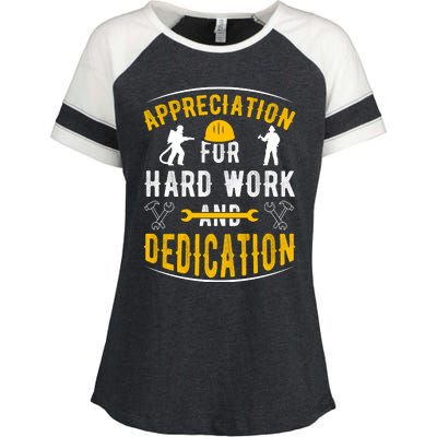 Happy Labour Day 2024 Appreciation For Hard Work And Dedication Enza Ladies Jersey Colorblock Tee