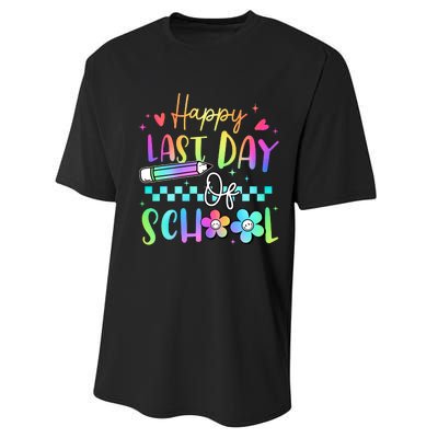 Happy Last Day Of School Teacher Performance Sprint T-Shirt