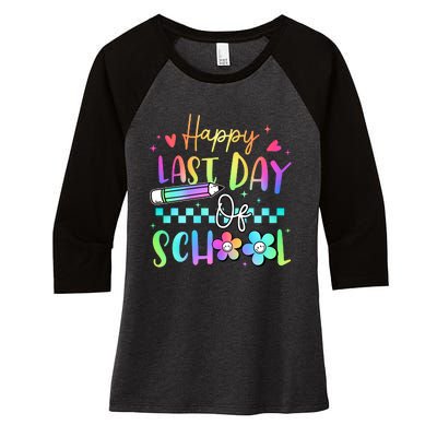 Happy Last Day Of School Teacher Women's Tri-Blend 3/4-Sleeve Raglan Shirt