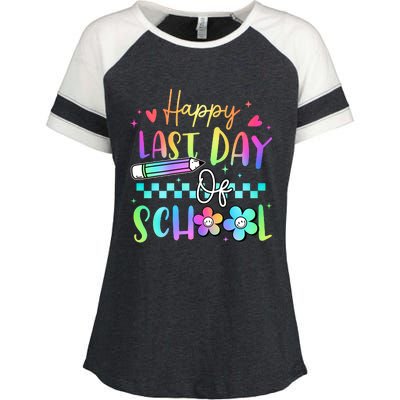 Happy Last Day Of School Teacher Enza Ladies Jersey Colorblock Tee