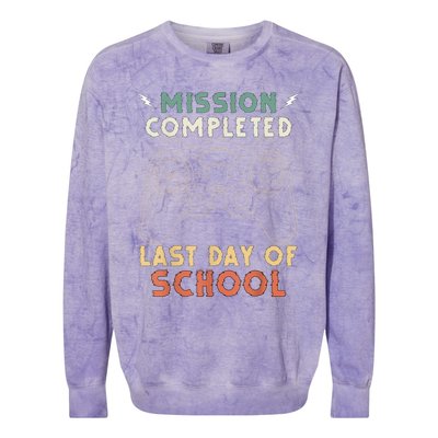 Happy Last Day Of School Gamer End Of The School Year Gaming Colorblast Crewneck Sweatshirt