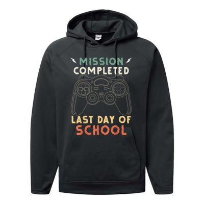 Happy Last Day Of School Gamer End Of The School Year Gaming Performance Fleece Hoodie