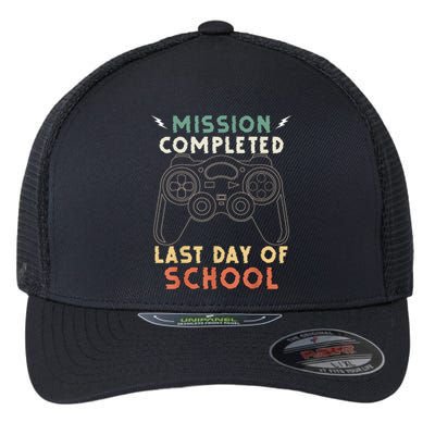 Happy Last Day Of School Gamer End Of The School Year Gaming Flexfit Unipanel Trucker Cap