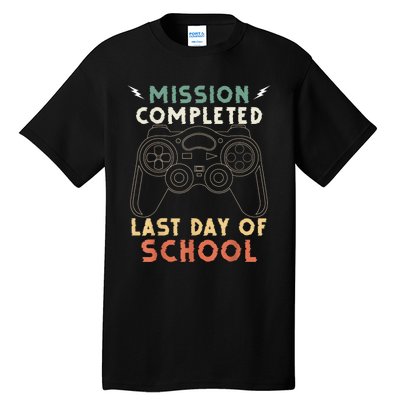 Happy Last Day Of School Gamer End Of The School Year Gaming Tall T-Shirt