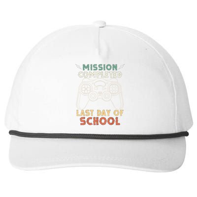 Happy Last Day Of School Gamer End Of The School Year Gaming Snapback Five-Panel Rope Hat