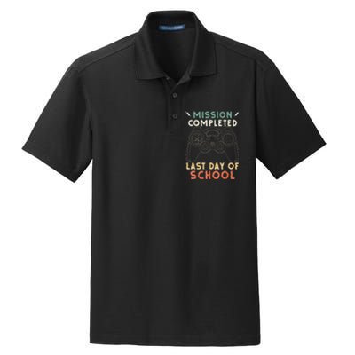 Happy Last Day Of School Gamer End Of The School Year Gaming Dry Zone Grid Polo