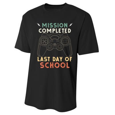 Happy Last Day Of School Gamer End Of The School Year Gaming Performance Sprint T-Shirt