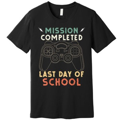 Happy Last Day Of School Gamer End Of The School Year Gaming Premium T-Shirt