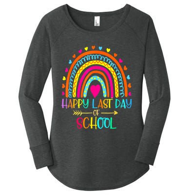 Happy Last Day Of School Teacher Student Graduation Rainbow Women's Perfect Tri Tunic Long Sleeve Shirt