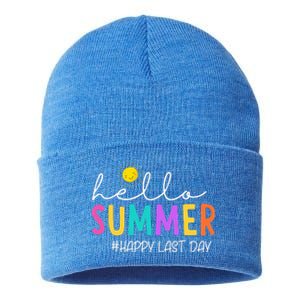 Happy Last Day Of School Teacher Student Sustainable Knit Beanie