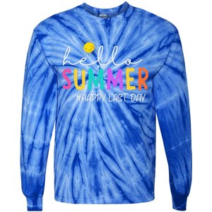 Happy Last Day Of School Teacher Student Tie-Dye Long Sleeve Shirt