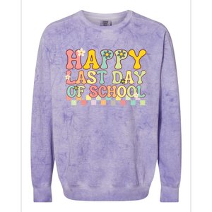 Happy Last Day Of School Teacher Grad Hello Summer Gift Colorblast Crewneck Sweatshirt