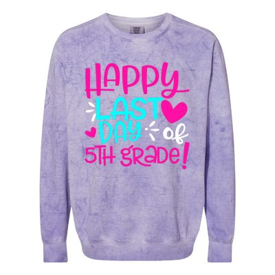 Happy Last Day of Fifth 5th Grade Teacher Student Graduation Colorblast Crewneck Sweatshirt