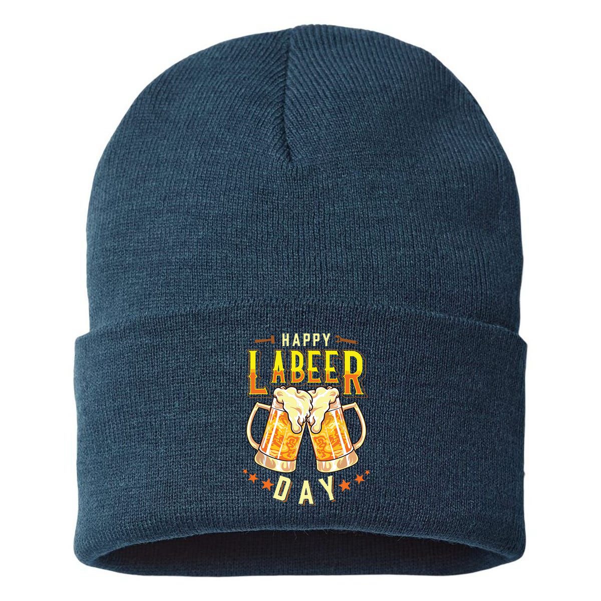 Happy Labeer Day Funny Labor Day Sustainable Knit Beanie