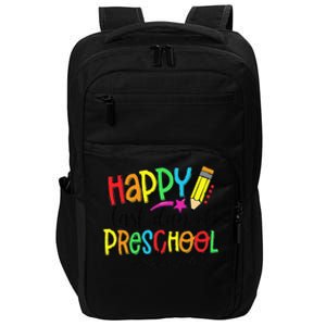 Happy Last Day Of School Preschool Teacher Hello Summer Impact Tech Backpack