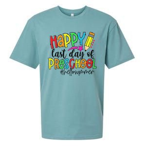 Happy Last Day Of School Preschool Teacher Hello Summer Sueded Cloud Jersey T-Shirt