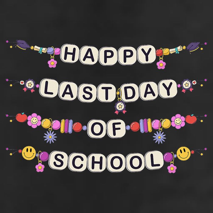 Happy Last Day Of School Teacher Student Bracelets Graduate 7 Panel Mesh Trucker Snapback Hat
