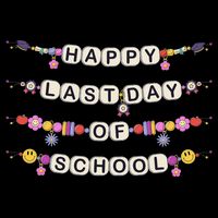 Happy Last Day Of School Teacher Student Bracelets Graduate Womens Tank Top