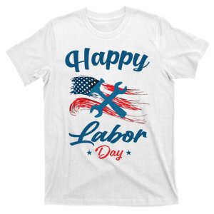 Happy Labor Day American Flag Holiday US Worker T-Shirt