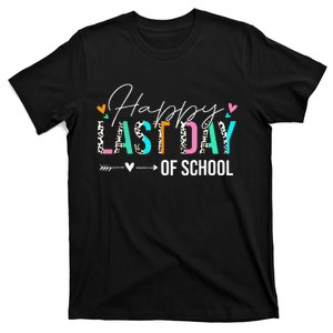 Happy Last Day Of School Students Teachers Leopard Summer T-Shirt