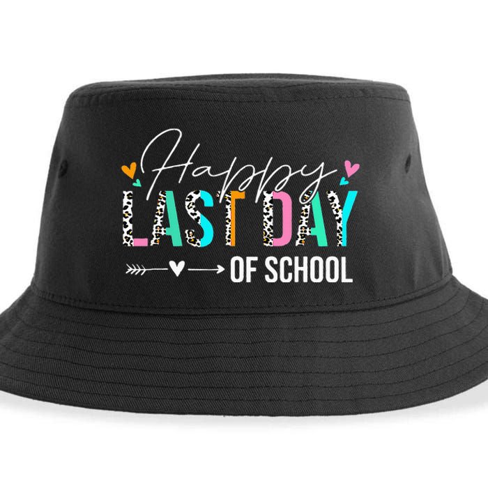 Happy Last Day Of School Students Teachers Leopard Summer Sustainable Bucket Hat